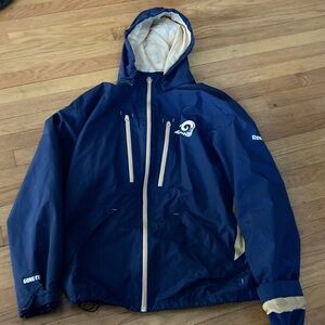 Rams Reebok Navy and Beige Hooded Jacket size XL